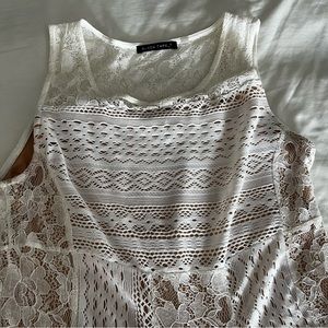 white lace midi dress